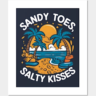 Sandy Toes Salty Kisses | Vacation Lover gifts Posters and Art